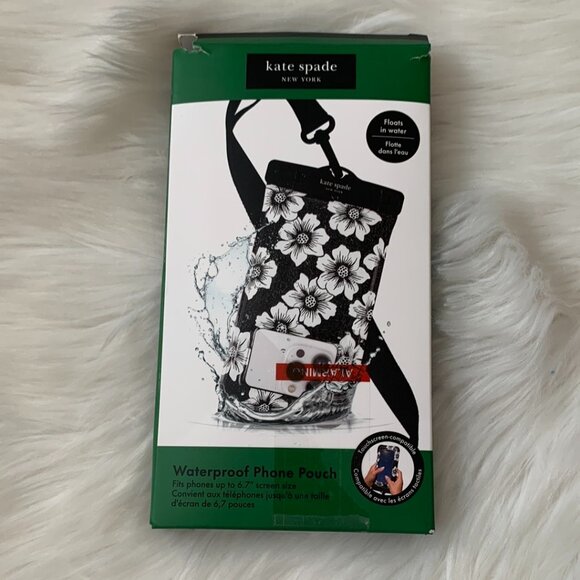 KATE SPADE Floral Waterproof Phone Pouch in Black